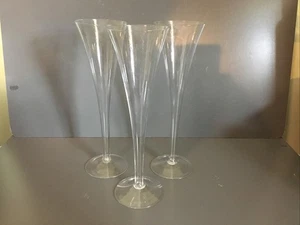 Flautas de champán trompeta de tallo hueco | 10 pulgadas de alto ~ Juego de 3 | Bonita vajilla - Imagen 1 de 4