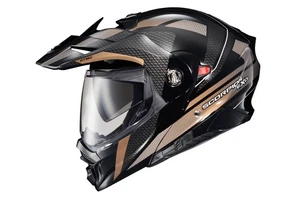 Scorpion EXO AT960 Modular Motorcycle Helmet Hicks Black/ Gold Size Medium - Picture 1 of 4