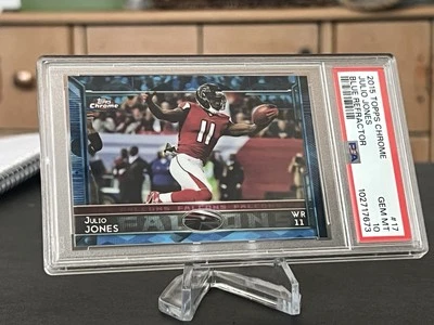 2015 Topps Chrome Blue Diamond Refractor Julio Jones #17 PSA 10  - Image 1 of 3