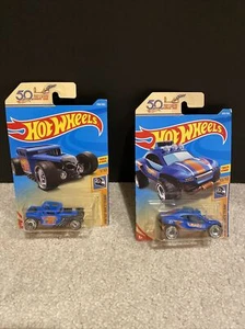 Hot Wheels Bone Shaker Blue 2016 Track Stars #1/10 & 10/10 Hw 50 Race Team - Picture 1 of 4