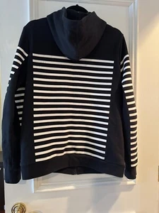 T by Alexander Wang Black White Stripe Cotton Hoodie Size S - Picture 1 of 9
