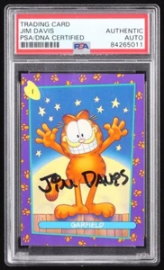 Jim Davis signiert 1978 Skybox Garfield Comics Besetzung #1 - PSA Autogramm - Vintage - Bild 1 von 2