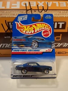 1999 Hot Wheels #915 First Editions 4/26 1970 CHEVELLE SS Blue w/Pinstripe Hood - Picture 1 of 6