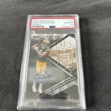 2022 Panini Black Christian Watson RC Auto PSA 10