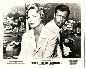 Girls For the Summer Original Lobby Card Michele Morgan Marcello Mastroianni