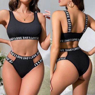 Black Women Sexy Bra Thong Set Nightgown Underwear Teddy Babydoll Sleepwear Gift - Image 1 of 4