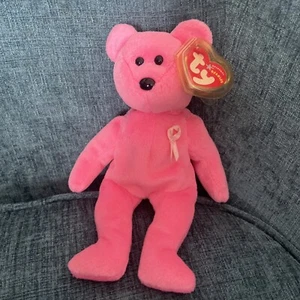 TY BEANIE BABY AWARE BREAST CANCER BEAR - RETIRED - Picture 1 of 12