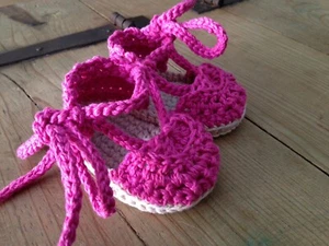 Sandalia Fucsia Esparteña 3/6 Meses Zapato Alpargatas Patucos Bebe Recién Nacido - Imagen 1 de 6