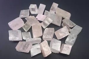 Pink & White Optical Calcite 1/2 Lb Rough Natural Small Rhombohedral Crystals - Picture 1 of 6