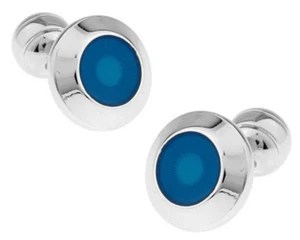 Quality Executive Blue Enamel Mens Gift double Cuff links by CUFFLINKS.DIRECT - Picture 1 of 10