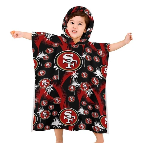 San Francisco 49ers Children's Bath Towel with Hood Travel Holiday Bath Towel Cover