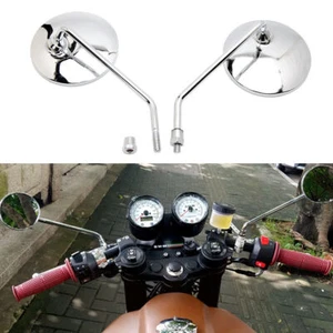 For Triumph Bonneville T100 Motorcycle Side Rear View Mirrors 10mm Chrome Round - Picture 1 of 11