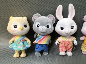 Beflockte Figur Kuh Kätzchen Maus 9er Set Honigbiene Acres Rainbow Ridge Kumpels - Bild 1 von 10