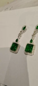 Emerald drop Earrings - Picture 1 of 4