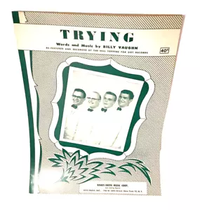 Trying Sheet Music The Hill Toppers Billy Vaughan 1952 Dot Records - Picture 1 of 6