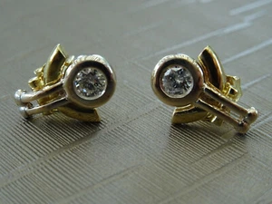 Ohrschmuck 750/- Gelb + Weißgold, 2 Brillanten 0,33ct. mit Zertifikat - Bild 1 von 6
