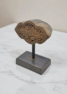 Antique Wooden Textile Printing Block Original Old Hand Carved - Picture 1 of 7