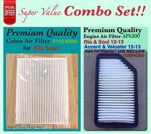 Combo Set Engine And Cabin Air Filter For Kia Soul 2012-2013 OEM 97133-2K000 - Picture 1 of 2