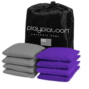 Weather Resistant Cornhole Bean Bags Set of 8 - Regulation Size & Weight - 4 Pur - Picture 1 of 7