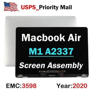For Macbook Air A2337 2020 M1 LCD Display Screen Assembly EMC 3598 13.3in Sliver - Picture 1 of 11