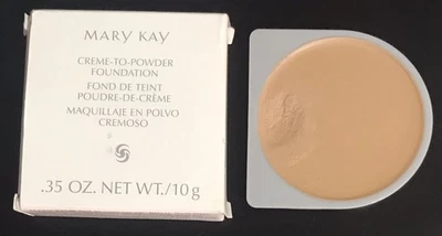 FLAWED New In Box Mary Kay Creme to Powder Foundation Beige 1 D Shape Full Size - Image 1 of 4