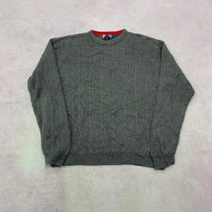 Vintage Chaps Knitted Jumper 90s pullover chunky knit sweater with embroidered - Picture 1 of 5