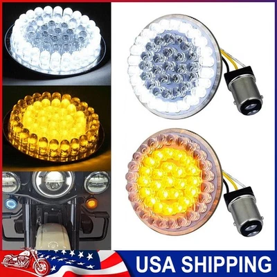 For Harley Street Glide Road King Sportster 1157 LED Turn Signals Blinker Light Foto 1 de 4