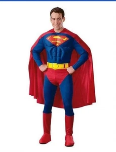 DC Comics Superman Kostüm XL Erwachsene 3-teilig Halloween Cosplay Theater muskulöse Brust - Bild 1 von 7