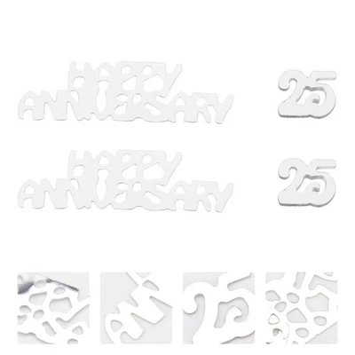 3 pacchetti digitali 25 coriandoli coriandoli di nozze (argento) - Immagine 1 di 4