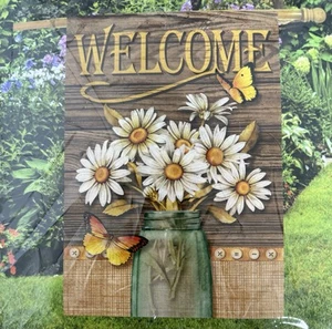 Large Double Sided Flag 28" x 40" Flowers & Butterflies - A0039 - Picture 1 of 3