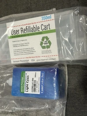 Светло-голубой пустой многоразовый картридж, никогда не использовался, и чернила 350 мл для Epson 7900 - Изображение 1 из 3