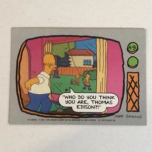 The Simpsons Trading Card 1990 #49 Homer Bart Maggie & Lisa Simpson - Picture 1 of 2