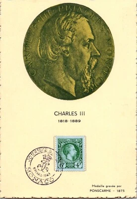 Capa cartão postal Mônaco Maxi 1948 Prince Charles III - Imagem 1 de 2