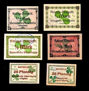 Oberdorla Notgeld / 1919 / Set of Six Notes - Picture 1 of 2