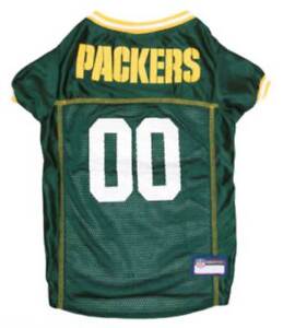 Pets First NFL Green Bay Packers Screen Printed Mesh Dog Jersey - Green