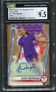 Alex Morgan #21 Topps 2021 U.S. Olympic Team Autographs GOLD 17/20 CGC 9.5 - Picture 1 of 2
