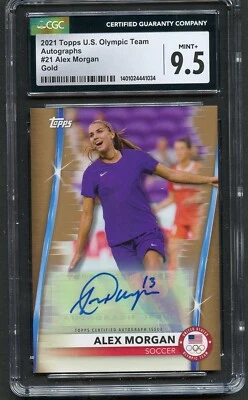 Alex Morgan #21 Topps 2021 U.S. Olympic Team Autographs GOLD 17/20 CGC 9.5 - Image 1 of 2