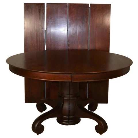 Antique Dining Room Table, Mahogany, Split Pedestal #21626 Cover
