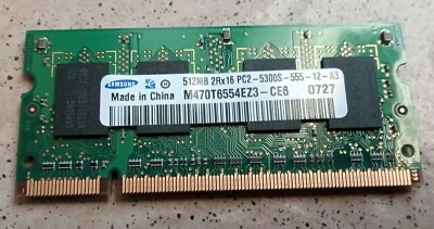 MEMORIA RAM 512MB DDR2 667MHz PC2-5300s SAMSUNG m470t6554ez3-ce6 DIMM2 SO-DIMM - Immagine 1 di 2