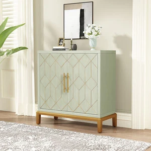 Storage Cabinet with 2 Doors Accent Display Organizer Console Table Sideboard US - Picture 1 of 8