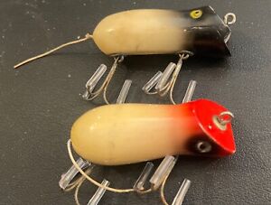 Two (2) Shakespeare Swimming Mouse Fishing Lures 1 wood, 1 plastic LOT 4-208