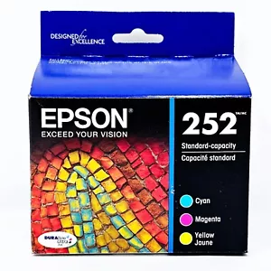 Genuine Epson 252 Color Ink Cartridges 3-Pack CMY T252520-S Exp 05/2025 NIB - Picture 1 of 7