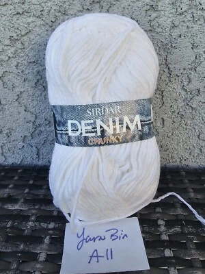 NOS Sirdar Denim Chunky White 1 Skein 171 yds SH526 Lot 175 Yarn Craft Crochet - Image 1 of 4