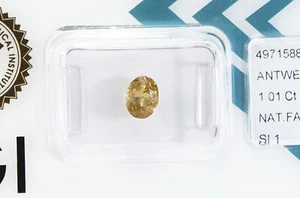 Diamante de forma ovalada elegante natural color marrón suelto 1 quilate certificado IGI SI1 - Imagen 1 de 6