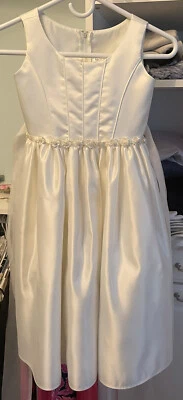 Tip Top First Holy Communion Flower Girl Dress Wedding Rosettes at waist Size 7 - Image 1 of 4