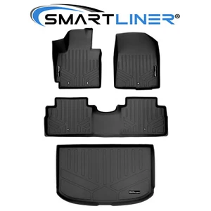 SMARTLINER Custom Floor Mats 2 And Cargo Liner Black Set for 2014-2019 Kia Soul - Picture 1 of 6