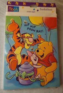 Winnie the Hip Hip Pooh Ray Party Invitation Disney Tigger Piglet Birthday 8 ct