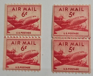 US Air Mail Sc C37 & C41, 5c & 6c Join Line Pairs, MNH VF CV$24.00 (XG05) - Picture 1 of 1