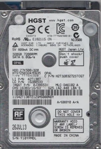 HTS725032A7E635 0J38653 HGST 320GB 7.2K RPM 6Gb/s 2.5" SATA LAPTOP HDD - Picture 1 of 1