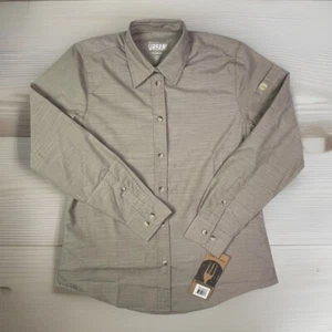 Chef Works Urban Collection Chambray Shirt Long Ecru/Tan Sleeve Size M NWT - Picture 1 of 7